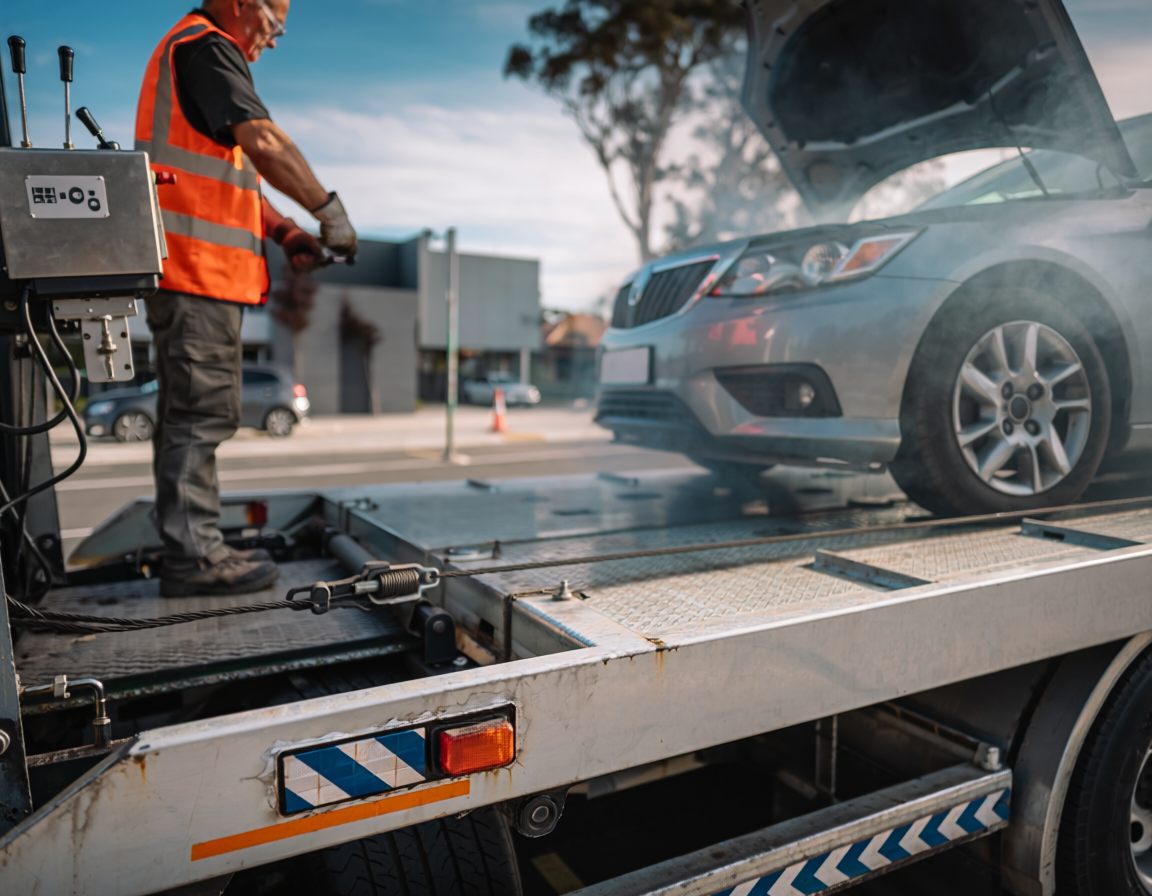 Engine Seizure Tilt Tray Towing to Prevent Further Vehicle Damage